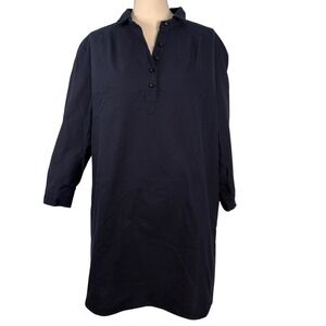 Tuckernuck Pomander Place Navy Blue Cotton Pintuck Shirt Dress NWT XL